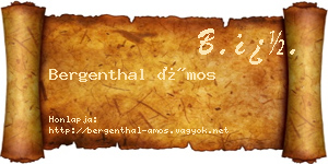 Bergenthal Ámos névjegykártya